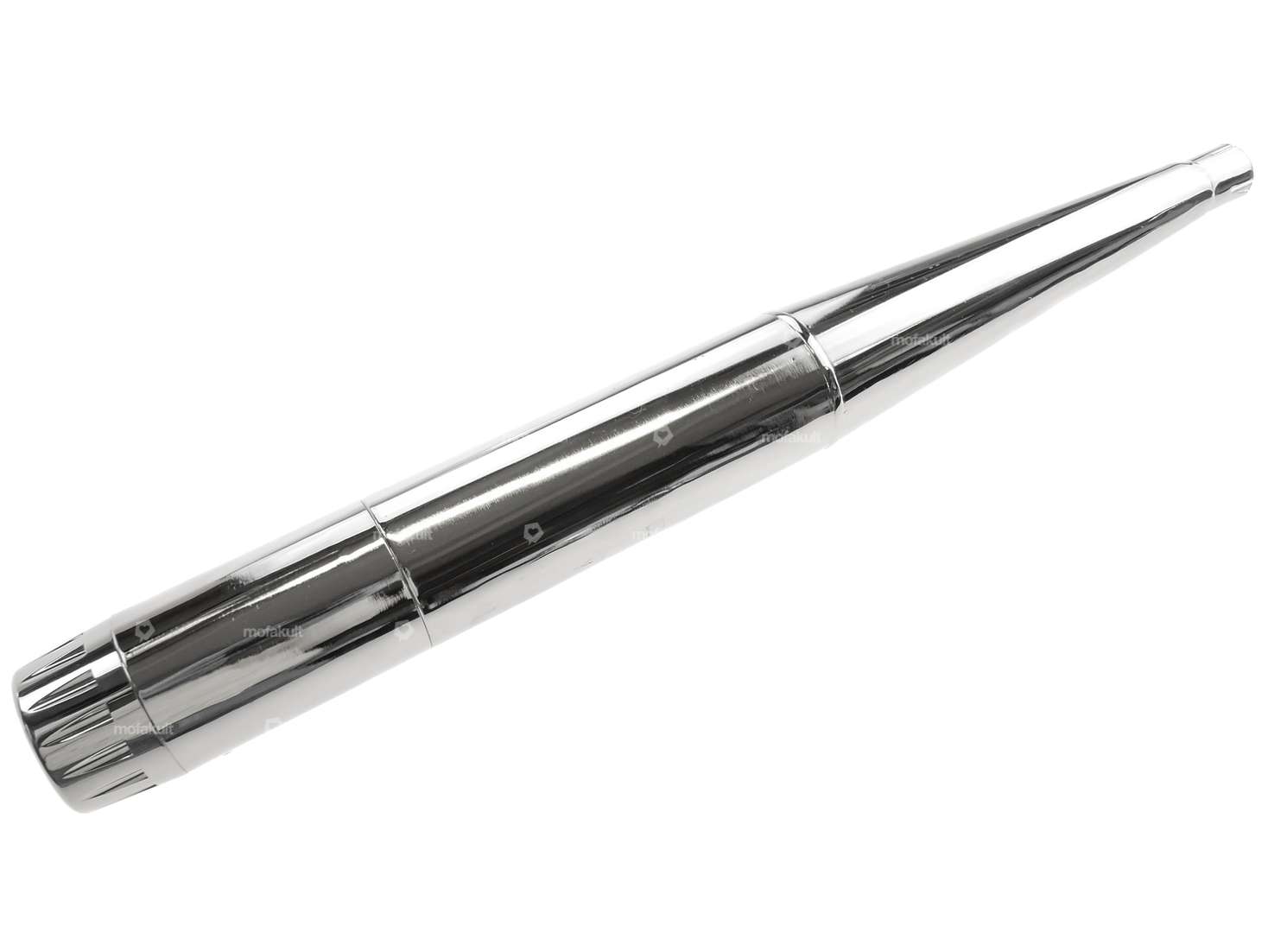 66HEROES Exhaust X-Pipe 32 mm chrome / black CNC end piece Carousel Image 3