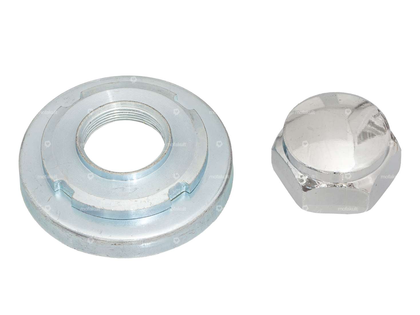 Ecrou de fermeture & écrou de réglage M22x1 Palier de direction fourche cross Carousel Image 1