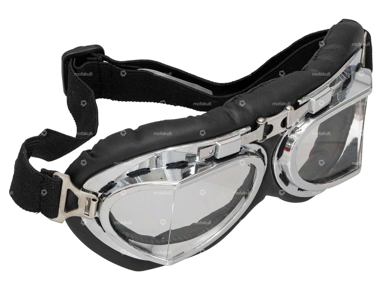 Lunettes d'aviateur carrées chromées Carousel Image 1