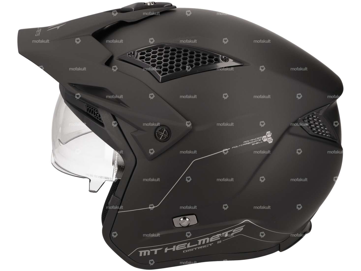 MT Helmets Casque Jet "Trial" noir mat (S-XL) Carousel Image 2