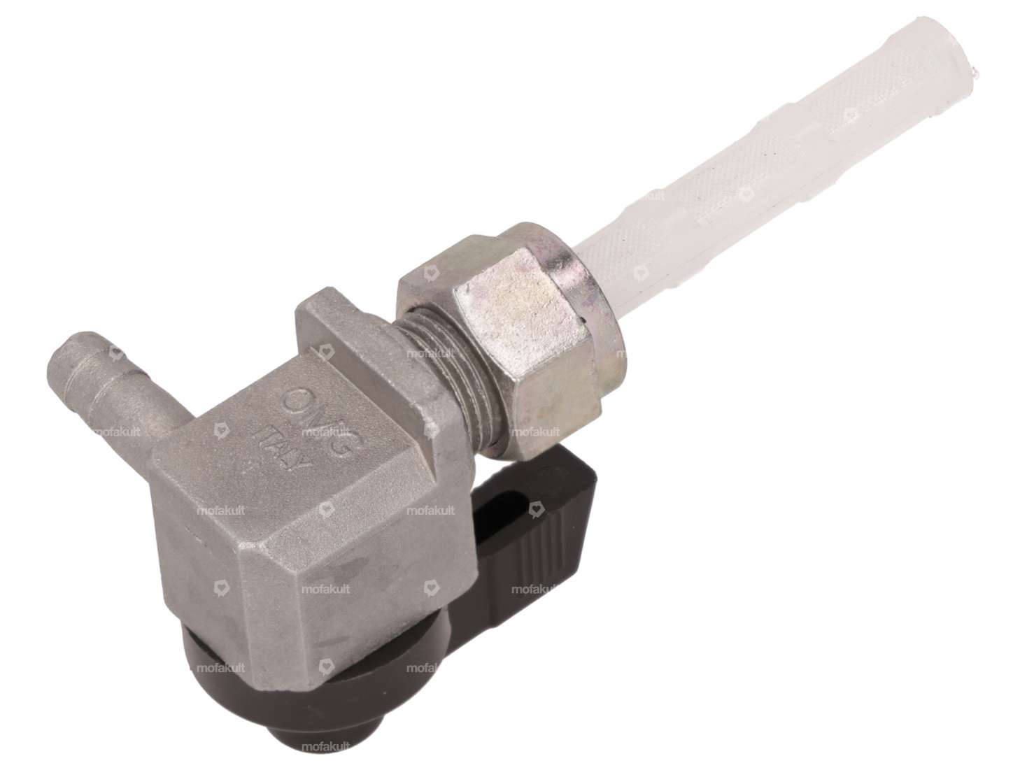 OMG robinet d'essence vertical M12x1 (avec écrou) sortant à droite | Piaggio Bravo, SUPERbravo Carousel Image 3