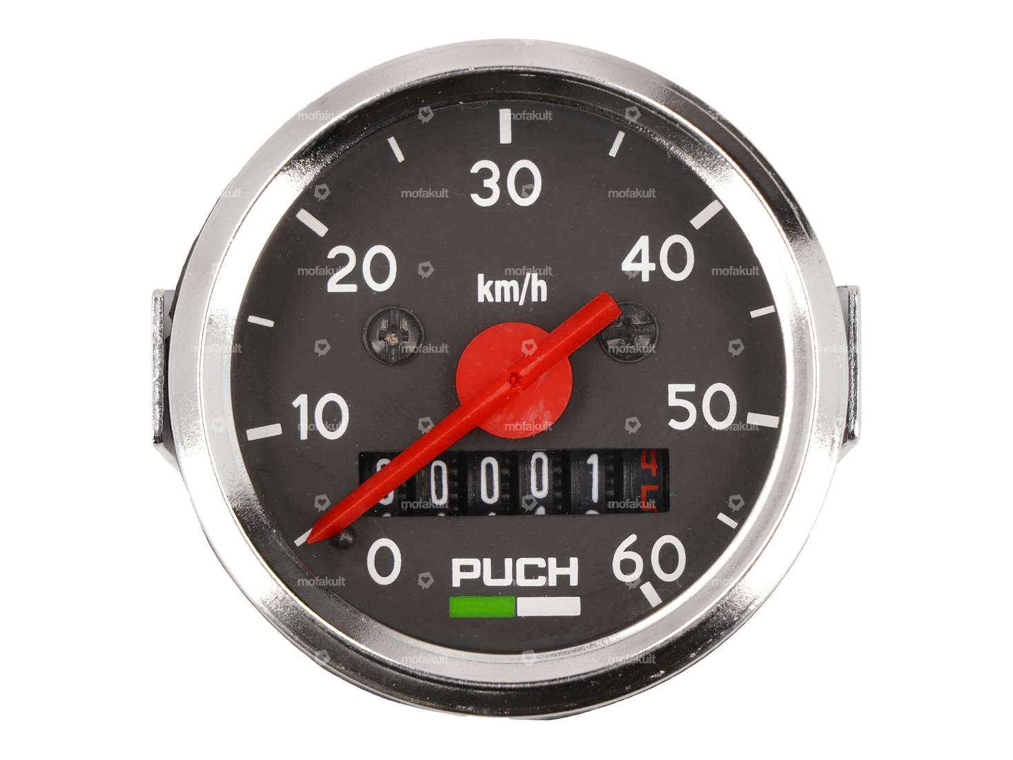 Speedometer "Puch" 60 km/h Ø 48 mm (black dial) Carousel Image 3