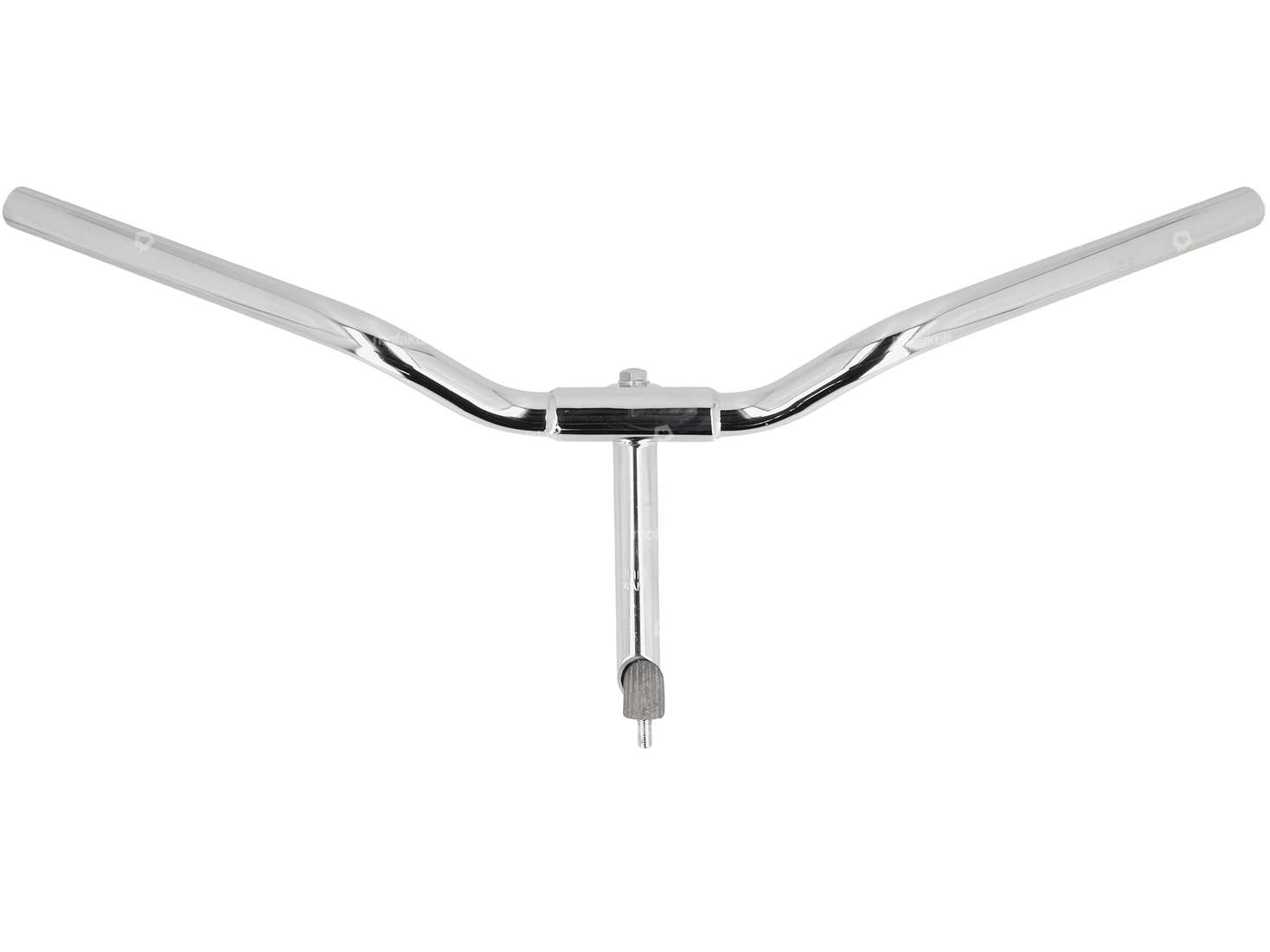Handlebar with stem 9 cm curved chrome Carousel Image 1