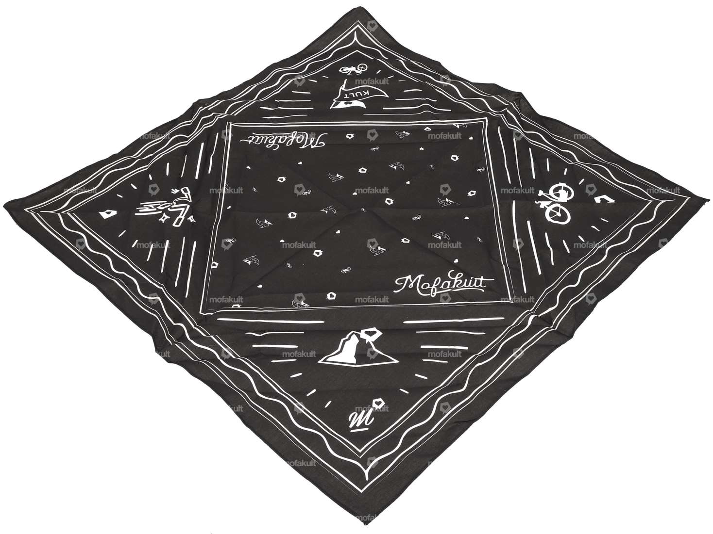 mk-Merch Bandana noir / blanc Carousel Image 1