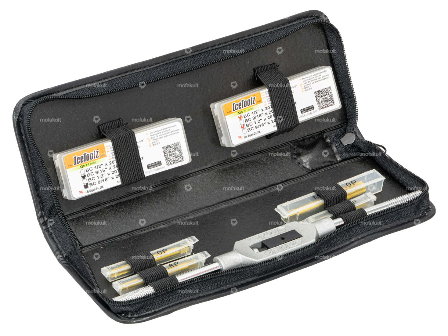 IceToolz set de taraudage 9 pces (spécialement pour manivelles de pédalier) Carousel Image 1