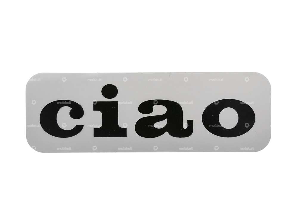 Autocollant réservoir "ciao" gris 86 x 26 mm | Piaggio Ciao P, SC Carousel Image 1