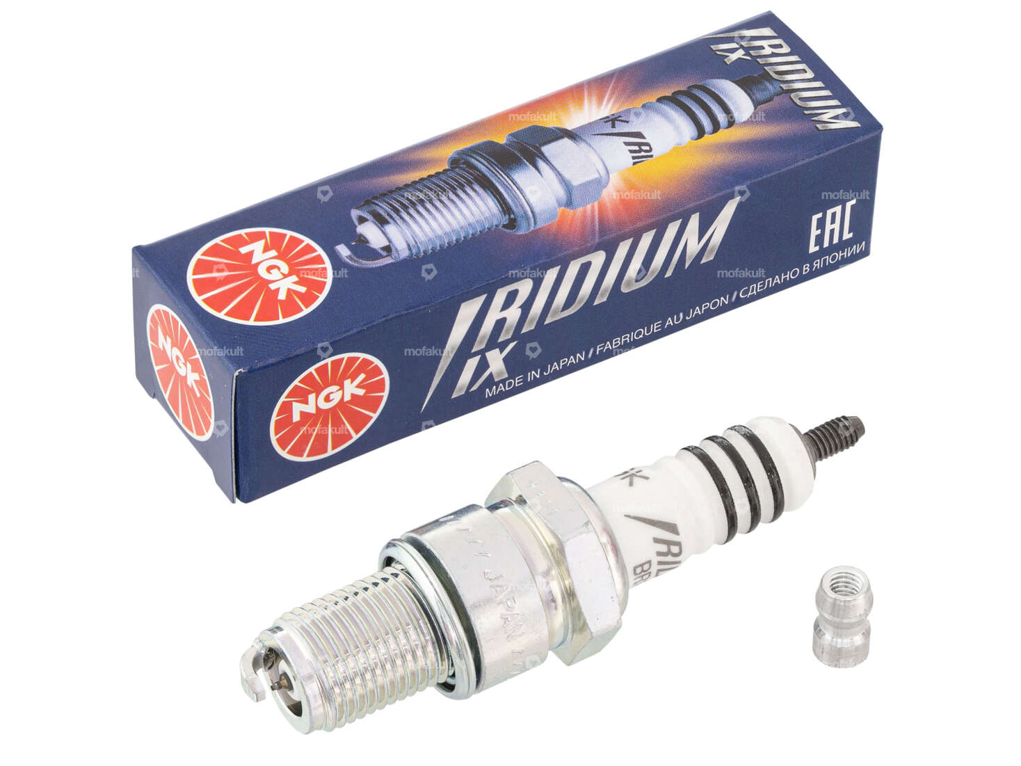 NGK BR8EIX Spark plug long thread interference-suppressed Iridium Carousel Image 1