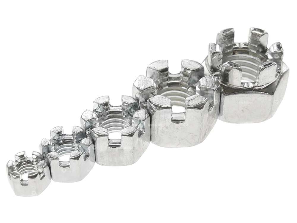 Écrou à créneaux M5 - M12 zingué Carousel Image 1