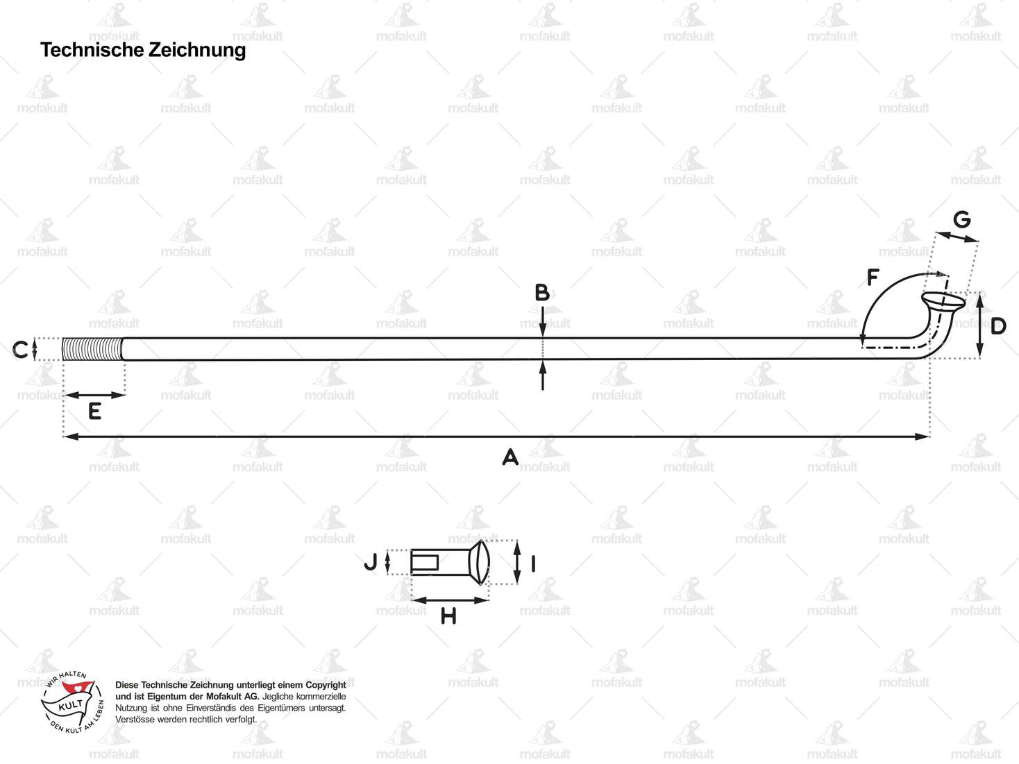 Rayon WWS 19" avec embout (2.6 x 212 mm) Inox Carousel Image 3