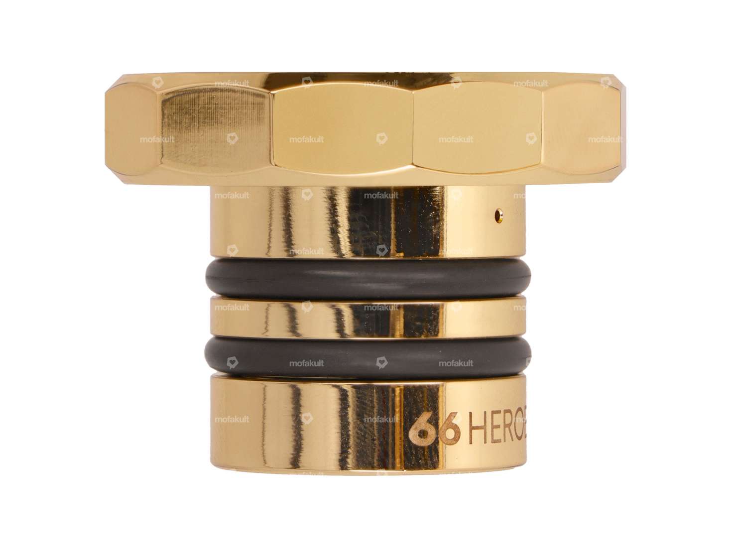 66HEROES Bouchon de réservoir carré "66HEREOS" or | Puch Maxi Carousel Image 3