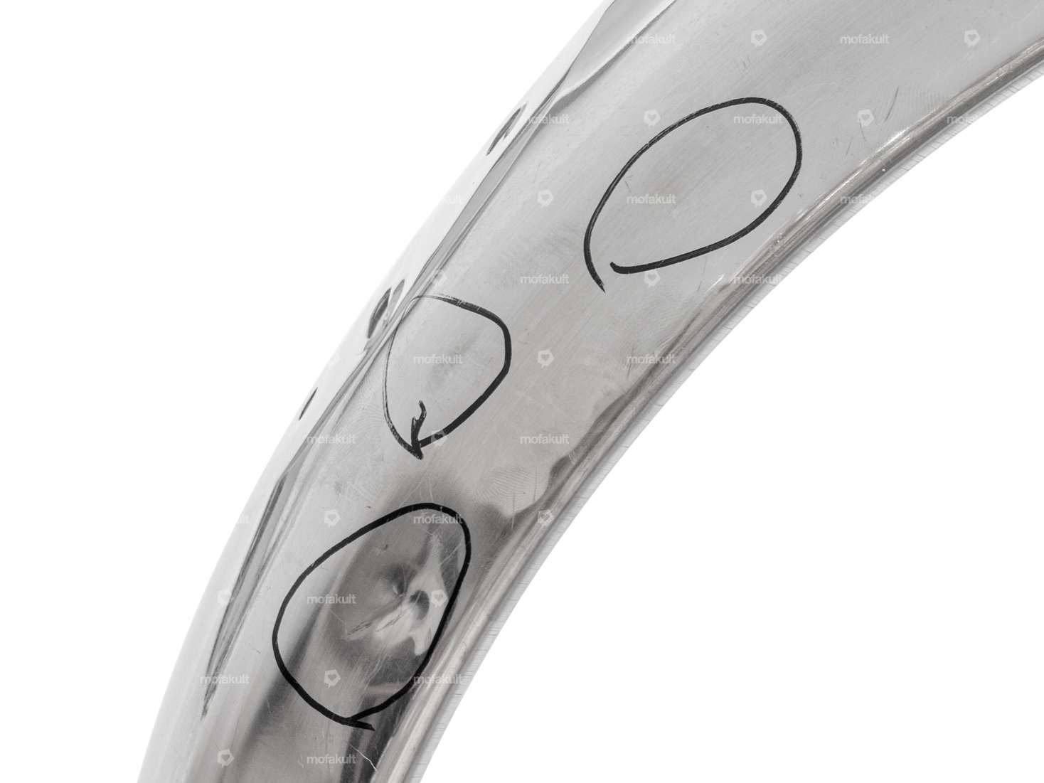 Garde-boue arrière (avec bosses) Inox NOS | Puch X30 NS, NL, NG-2AH, N-2AH, Sprinter Carousel Image 7