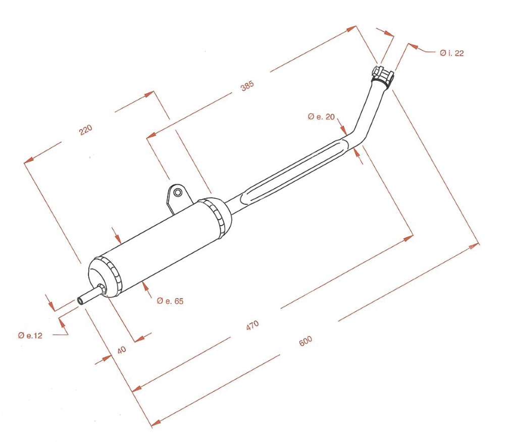 Échappement SITO Ø 20 mm | Piaggio Ciao, Bravo Carousel Image 4