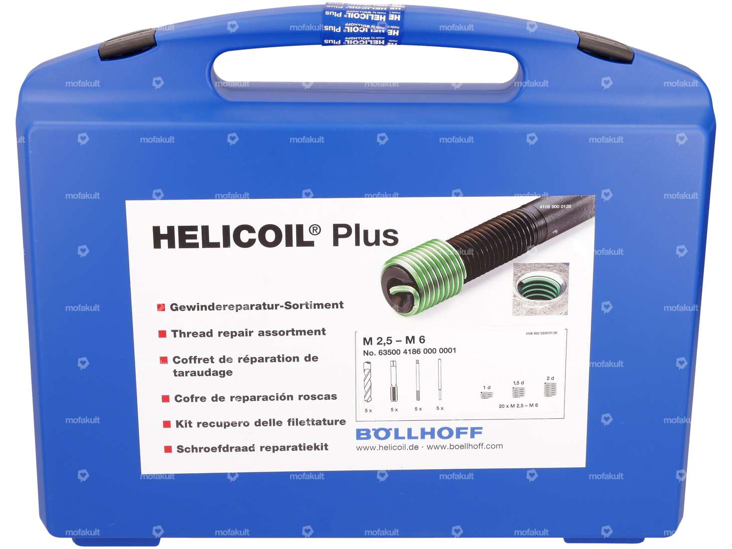 Coffret de réparation de filetage HeliCoil M2.5 - M6 (outil professionnel) Carousel Image 1