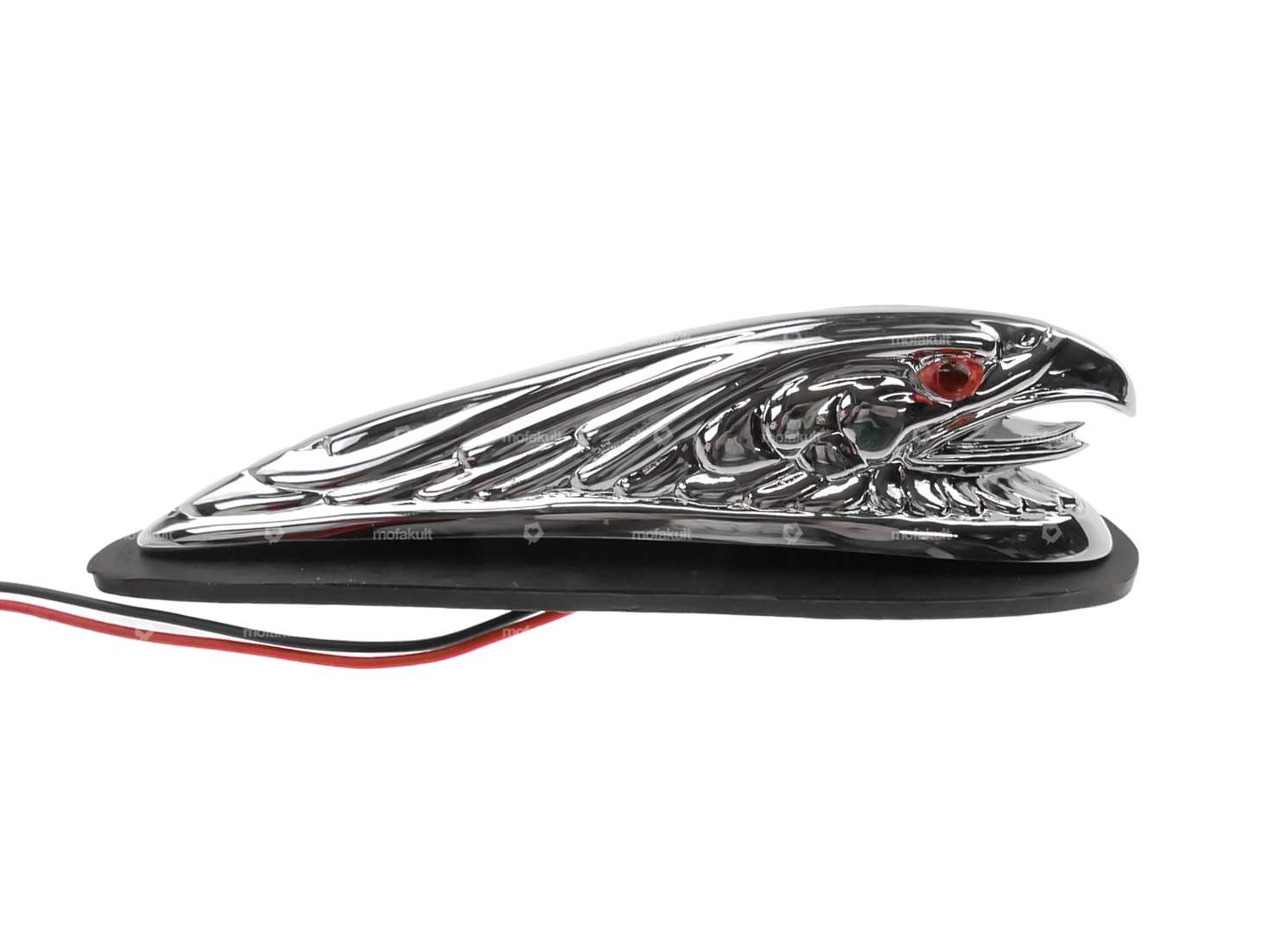 Figurine décorative Aigle chrome petit (yeux éclairés) Carousel Image 2