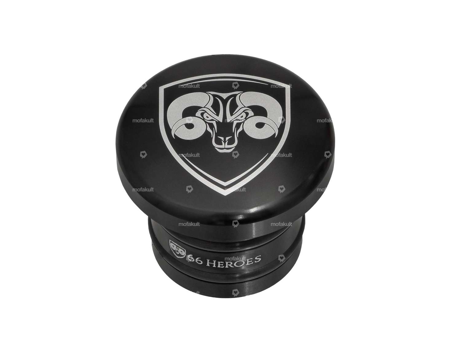 66HEROES bouchon de réservoir "66HEROES" noir rond | Piaggio Ciao, Bravo Carousel Image 1