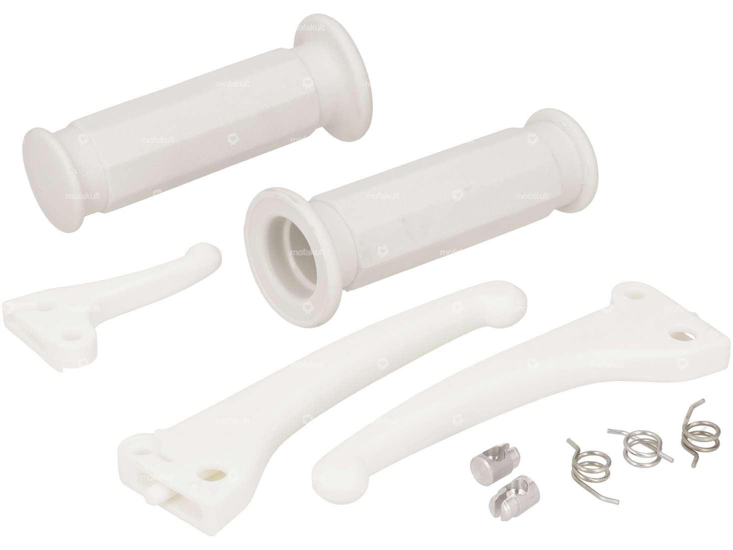 Domino handle set polygonal white NOS | Piaggio Carousel Image 2