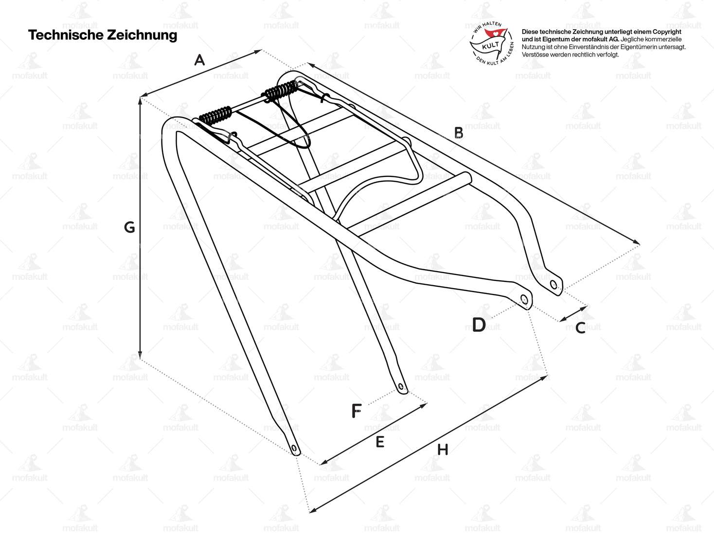GPO Porte-bagages 17" (ESGE) Chrome | Puch X30 Velux / Hercules Carousel Image 3