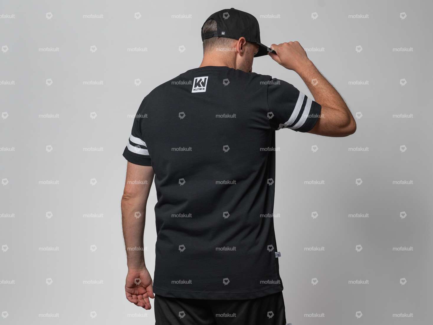 KULTWEAR T-shirt "Crew" noir / blanc Carousel Image 2