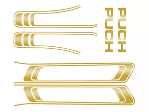 Kit d'autocollants pour réservoir et cadre or brillant (qualité 1A) Folienplot | Puch Maxi S Kit d'autocollants pour réservoir et cadre or brillant (qualité 1A) Folienplot | Puch Maxi S