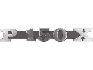 CIF emblem side cover left "P 150 X" aluminum | Vespa P150X CIF emblem side cover left "P 150 X" aluminum | Vespa P150X