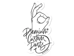 Autocollant "66HEROES - Premium Custom Parts" 65 x 110 mm blanc Autocollant "66HEROES - Premium Custom Parts" 65 x 110 mm blanc