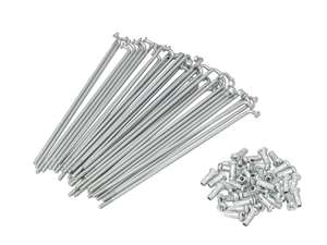 Jeu de rayons 14" avec écrous (2.9 x 145 mm) acier galvanisé Jeu de rayons 14" avec écrous (2.9 x 145 mm) acier galvanisé