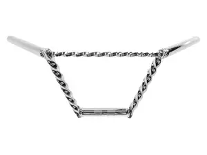 Guidon plaque de fourche 20 cm tourné avec entretoise chrome Guidon plaque de fourche 20 cm tourné avec entretoise chrome