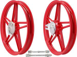 Jeu de jantes 17" en fonte rouge (5 branches) | Peugeot 103 Jeu de jantes 17" en fonte rouge (5 branches) | Peugeot 103