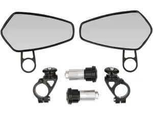 Rétroviseur CNC "Diamant", version enfichable, alu noir Rétroviseur CNC "Diamant", version enfichable, alu noir