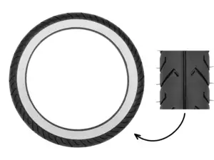 Pneu Mitas 2.50 x 16" MC2 Semi-Slick flanc blanc Pneu Mitas 2.50 x 16" MC2 Semi-Slick flanc blanc