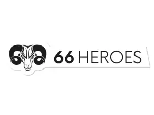 Autocollant "66HEROES" 83 x 20 mm blanc Autocollant "66HEROES" 83 x 20 mm blanc