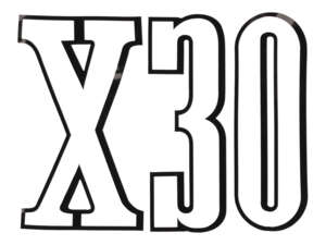 Autocollant "X30" 68 x 50 mm noir | Puch X30 Turbo Autocollant "X30" 68 x 50 mm noir | Puch X30 Turbo