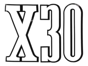 Autocollant "X30" 68 x 50 mm noir | Puch X30 Turbo Autocollant "X30" 68 x 50 mm noir | Puch X30 Turbo