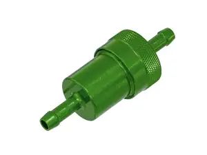 GPO filtre à essence raccord 6 mm aluminium vert (démontable) GPO filtre à essence raccord 6 mm aluminium vert (démontable)