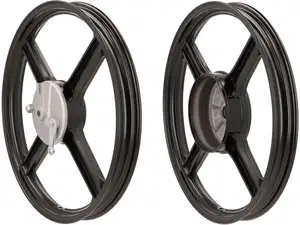 Wheel set 16" cast black (4 spokes) reproduction | Piaggio Bravo Wheel set 16" cast black (4 spokes) reproduction | Piaggio Bravo