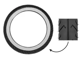 Pneu Mitas 2.75 x 16" MC2 Semi-Slick flanc blanc Pneu Mitas 2.75 x 16" MC2 Semi-Slick flanc blanc