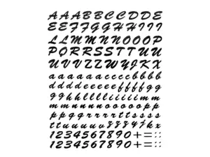 Feuille d'autocollants lettres 240 x 200 mm Feuille d'autocollants lettres 240 x 200 mm