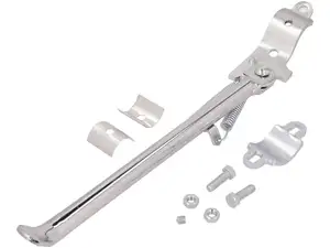 Béquille latérale gauche fixation ronde 30 cm chrome Béquille latérale gauche fixation ronde 30 cm chrome