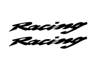 Autocollants « Racing » 15 x 3 cm, noirs (paire) Autocollants « Racing » 15 x 3 cm, noirs (paire)