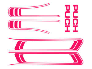 Kit d'autocollants pour réservoir et cadre rose (qualité 1A) Folienplot | Puch Maxi S Kit d'autocollants pour réservoir et cadre rose (qualité 1A) Folienplot | Puch Maxi S
