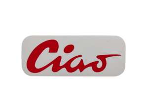 Autocollant réservoir "Ciao" rouge 70 x 28 mm | Piaggio Ciao P, C9 Autocollant réservoir "Ciao" rouge 70 x 28 mm | Piaggio Ciao P, C9