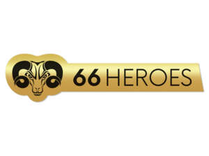 Autocollant "66HEROES" 83 x 20 mm or Autocollant "66HEROES" 83 x 20 mm or