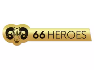 Autocollant "66HEROES" 83 x 20 mm or Autocollant "66HEROES" 83 x 20 mm or