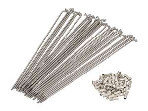 WWS 19" Jeu de rayons avec écrous (2.6 x 215 mm) Inox WWS 19" Jeu de rayons avec écrous (2.6 x 215 mm) Inox