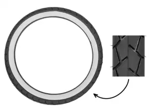 Pneu Mitas 2.25 x 17" MC11 Semi-Slick paroi blanche Pneu Mitas 2.25 x 17" MC11 Semi-Slick paroi blanche