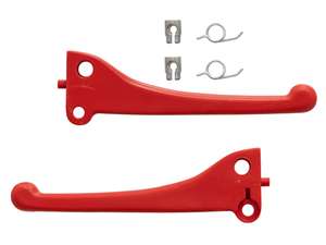 Domino brake lever set plastic red | Piaggio Ciao PX, SI, Bravo 2 / Garelli Domino brake lever set plastic red | Piaggio Ciao PX, SI, Bravo 2 / Garelli