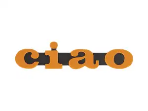 Emblem "ciao" plastic 3D orange / black Emblem "ciao" plastic 3D orange / black