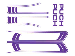 Kit d'autocollants réservoir & cadre violet (qualité 1A) Folienplot | Puch Maxi S Kit d'autocollants réservoir & cadre violet (qualité 1A) Folienplot | Puch Maxi S
