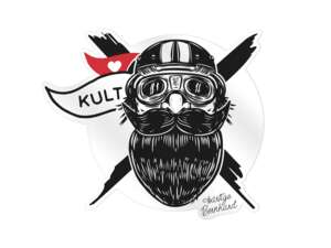 mk-Merch Autocollant "Bernard le barbu" Ø 66 mm mk-Merch Autocollant "Bernard le barbu" Ø 66 mm