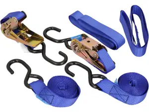 Kit de sangles de serrage 25 mm x 3 m cliquet & languettes de serrage 6 pcs. Kit de sangles de serrage 25 mm x 3 m cliquet & languettes de serrage 6 pcs.